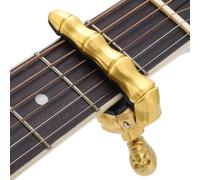 58x85mm/2.2x3.3in Acoustic and Electric Guitars Capo, Alloy Silicone Diacritics Skull Ukulele Capo for 6-String Guitars, Ukulele, Mandolin, Banjo Musical Instrument Accessories (Gold)