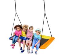 59.3"*31.9" Rectangular Tree Swing, 660Lb Weight Capacity, 900D Waterproof Oxford fabric Platform Swing Seat with Adjustable Ropes, Safe and Durable Swing Seat for Children (Rainbow-Rectangle)