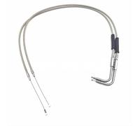 59" 63" 67" 71" 75" 79" Clutch Cable Throttle Cable Line Fit For Harley Dyna Fat Bob Wide Glide Super Glide Street Bob(Silver 90CM Throttle)