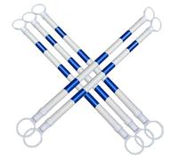 59.8 ft Retractable Traffic Cone Bar 20 Pcs Reflective Blue & White Safety Poles with Engineer Grade Tape for Road Work Construction Event Management & Safety Solutions