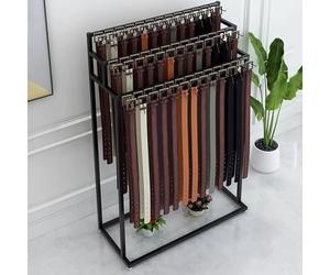 59" Floor Standing Metal Belt Rack3Tier& Tie nizer for Retail Displays & BedroomsSpaceSaving Clothing Sto Solut Accessory Shelf