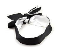 59 Inch Long Sleep Eye Mask, Multifunctional Double-Sided Silk Scarf Strap, Couple Daily Intimate Strap Gifts for Couples- Q (Black-White)