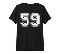 59 Number Fifty-Nine Team Sports Grunge Varsity Matching Premium T-Shirt