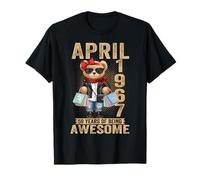 59 Year Old April 1967 Teddy Bear 59th Birthday Women T-Shirt