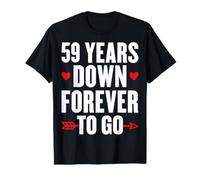 59 Years Down Forever to Go 59th Wedding Anniversary T-Shirt