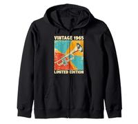 59 Years Old Gift Vintage 1965 Trumpet Lover 59th Birthday Zip Hoodie