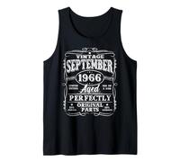 59 Years Old Vintage September 1966 Retro 59th Birthday Men Tank Top