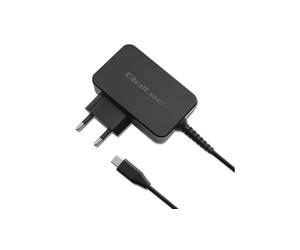5901878523842 Qoltec Ładowarka GaN POWER PRO 1xUSB-C 30W 5-20V 1.5-3A Czarna Qol