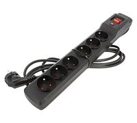 5904722197770 Power Strip: Fusing Sockets: 6 250VAC 10A Black ARCON
