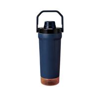591ml Leak-Proof Insulated Stainless Steel Water Bottle. The Base Features a Small Storage Compartment. It is BPA-Free and is Suitable for Carrying Coffee, Essential Medicines, Keys... (Dark Blue)