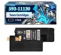 593-11130 Toner Cartridges Compatible for Dell C1660W Printers, With Chip Large Capacity 2250 Pages (1 Pack Black)
