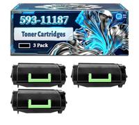 593-11187 Toner Cartridges Compatible for Dell B 5460dn B 5465dnf Printers, With Chip Large Capacity 6000 Pages (3 Pack Black)