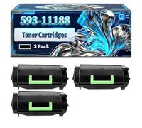 593-11188 Toner Cartridges Compatible for Dell B 5460dn B 5465dnf Printers, With Chip Large Capacity 45000 Pages (3 Pack Black)
