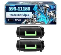 593-11188 Toner Cartridges Compatible for Dell B 5460dn B 5465dnf Printers, With Chip Large Capacity 45000 Pages (2-Pack Black)