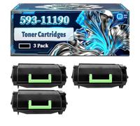 593-11190 Toner Cartridges Compatible for Dell B 5460dn B 5465dnf Printers, With Chip Large Capacity 25000 Pages (3 Pack Black)