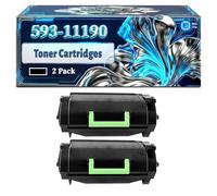 593-11190 Toner Cartridges Compatible for Dell B 5460dn B 5465dnf Printers, With Chip Large Capacity 25000 Pages (2-Pack Black)