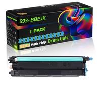 593-BBEJK Compatible for Dell Drum Unit with Chip C 2660dn C 3760n C 2665dnf C 3765dnf C Printers (1 Pack Cyan)