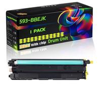 593-BBEJK Compatible for Dell Drum Unit with Chip C 2660dn C 3760n C 2665dnf C 3765dnf C Printers (1 Pack Yellow)