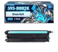593-BBEJK Drum Unit Compatible for Dell C 2660dn C 3760n C 2665dnf C 3765dnf C 3760dn Printers, With Chip Large Capacity 60000 Pages (1 Pack Cyan)