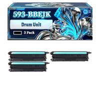 593-BBEJK Drum Unit Compatible for Dell C 2660dn C 3760n C 2665dnf C 3765dnf C 3760dn Printers, With Chip Large Capacity 60000 Pages (3 Pack Black)