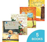 593247 No, David! 5 Book Set (No, David!, Grow Up David!, It's Christmas, David!, David Gets Into Trouble, and David Goes to School)
