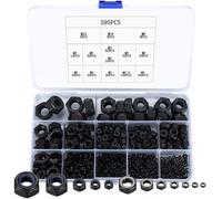 595 Pcs Nyloc Nuts, Lock Nuts, Stainless Steel Assorted Self Locking NutsNylon Inserts NutsLocknut Fastening Nut for Bolts & Screws, Hex Nut, M2 M2.5 M3 M4 M5 M6 M8 M10 M12