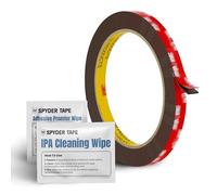 5952 Heavy Duty Double Sided Foam Tape - Industrial Strength Mounting Tape for Metal, Plastic & Painted Surfaces - High Bond Waterproof Acrylic Adhesive 8mm x 3m with IPA & Adhesion Promoter Wipes