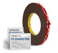 5952 Heavy Duty Double Sided Foam Tape - Industrial Strength Mounting Tape for Metal, Plastic & Painted Surfaces - High Bond Waterproof Acrylic Adhesive 10mm x 10m with IPA & Adhesion Promoter Wipes