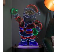 59cm Light up Waving Santa Infinity Christmas Decoration with Multi-Coloured LEDs