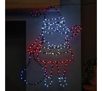 59cm x 45cm Light up FlexiBrights Christmas Santa Silhouette with 237 Multi-Coloured LEDs