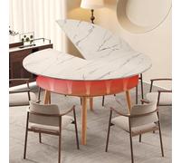 59in Round Wooden Folding Table Space Saving Banquet & Catering Table 150cm Diameter No Legs Design Ideal for Parties & Events (White)