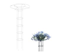 59in White Garden Obelisk Trellis - Rustproof Umbrella Design for Climbing Plants, Ideal Support for Wisteria, Flowers & Vegetables, Perfect for Potted Plants