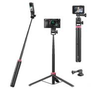 59Inch/146cm Selfie Stick Tripod for Go pro ULANZI MT-71 Long Extendable Vlog Handle Portable Lightweight Tripod Stand Compatible with Go pro Hero 12/11/10/9/8/7 Insta360 One XR/RS/GO DJI Pocket 3 4