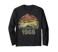 59th Bday Gifts for Men November 1966 59 Year Old Long Sleeve T-Shirt