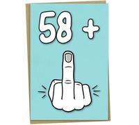 59th Birthday Card, 58 + 1, Funny Birthday Card for 59 Year Old Women or Men,