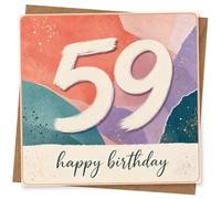59th Birthday Card for Her, Colourful Design