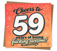 59th Birthday Card for Her, Funny Confetti Design