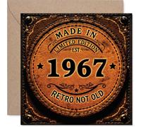 59th Birthday Card for Men Women - Retro Not Old - Happy 59 Birthday Cards for Daughter Husband Wife Uncle Sister Auntie, 145mm Bday Greeting Cards