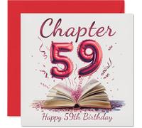 59th Birthday Cards for Men Women - Start of Another Chapter - Happy Birthday Card for 59 Year Old Man Woman Uncle Sister Wife Husband, 145mm Bday Greeting Cards