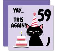 59th Birthday Cards for Men Women - Yay This Again! - Happy Birthday Card for 59 Year Old Man Woman Uncle Sister Wife Husband, 145mm Bday Greeting Cards