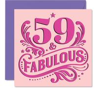 59th Birthday Cards for Women, Fabulous