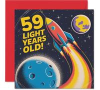 59th Birthday Cards for Women Men - Light Years Old - Happy Birthday Card for 59 Year Old Woman Man Daughter Son Husband Neighbour, 145mm Bday Greeting Cards