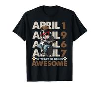 59th Birthday Dog Lover April 1967 Vintage 59 Years Old Men T-Shirt