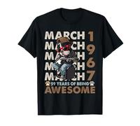 59th Birthday Dog Lover March 1967 Vintage 59 Years Old T-Shirt