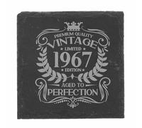 59th Birthday Gift for Men Vintage 1967 Aged to Perfection Engraved Slate Coaster Present for 59 Year Old Etched Natural Slate Placemat (Square Slate)