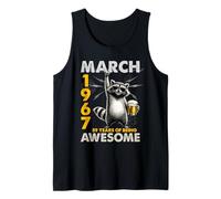 59th Birthday Raccoon Beer March 1967 Vintage 59 Years Old Tank Top