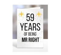 59th Wedding Anniversary Card, of being Mr Right, Gifts for Husband, Boyfriend, Fiance, Couple, Ideas, Men, Him, Male, Presents for Christmas, 59 years, A5-176b_59