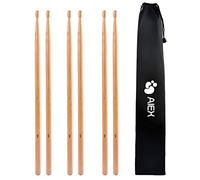 5A Drumsticks, AIEX 3 Pair Drum Sticks Classic Maple Wood Drumsticks Wood Tip Drumstick for Students and Adults (with Waterproof Bag)