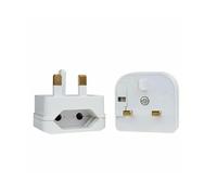 5A Fused Euro to UK Plug Converter 2 to 3 Pin Adapter - White
