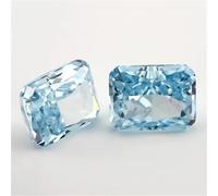 5A Octangle Radiant Crushed Ice Cut Loose CZ Stone Cubic Zirconia Synthetic Gemstone for Jewelry No. 26 Ice Blue 7x9mm 2pcs